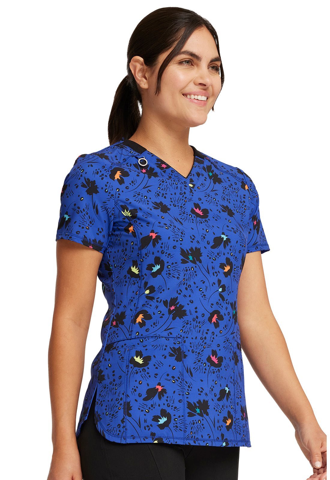 Wildflower Frenzy Cherokee Print V Neck Scrub Top CK634 WDFZ - Scrubs Select