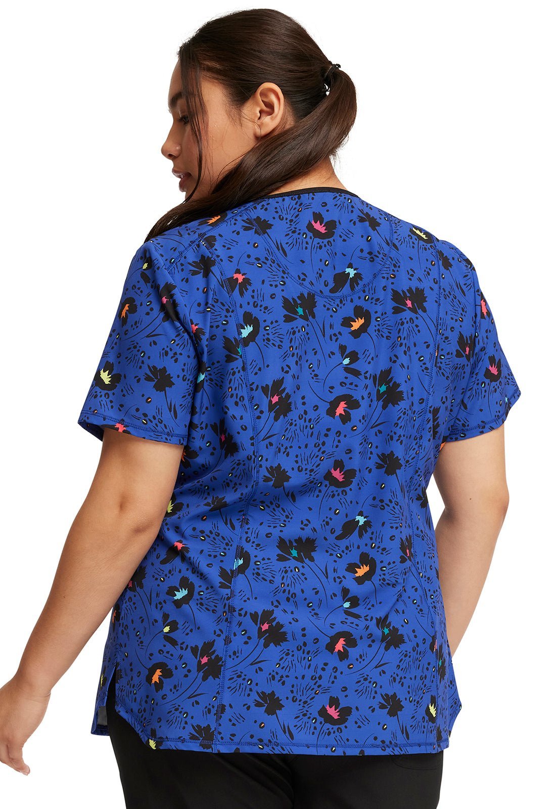 Wildflower Frenzy Cherokee Print V Neck Scrub Top CK634 WDFZ - Scrubs Select