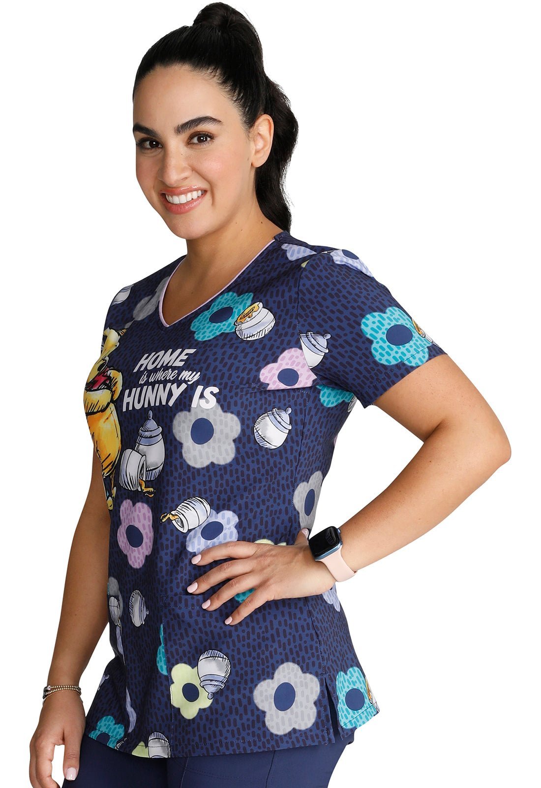 Winnie The Pooh Cherokee Tooniforms Disney V Neck Scrub Top TF614 PHHM - Scrubs Select